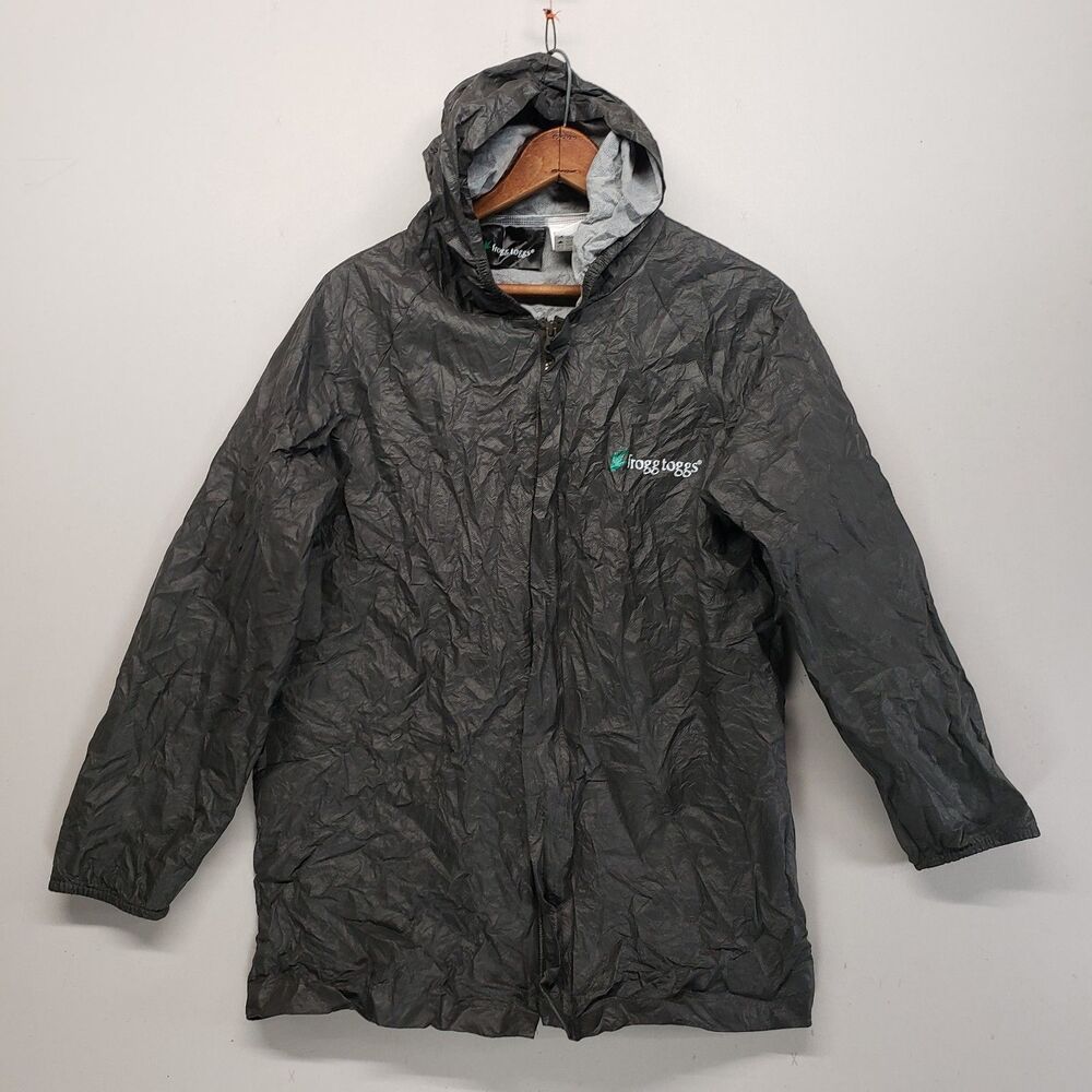 Frogg Toggs Youth Rain Suit Set Jacket Pants L/XL Charcoal Gray Waterproof Hood